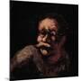 Head of a Man (Oil on Panel)-Honore Daumier-Mounted Giclee Print