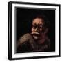 Head of a Man (Oil on Panel)-Honore Daumier-Framed Giclee Print