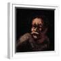 Head of a Man (Oil on Panel)-Honore Daumier-Framed Giclee Print