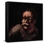 Head of a Man (Oil on Panel)-Honore Daumier-Framed Stretched Canvas