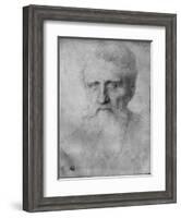 Head of a Man with Long Beard, 1898 (Silverpoint on White Cardboard)-Alphonse Legros-Framed Giclee Print