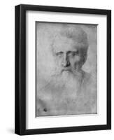 Head of a Man with Long Beard, 1898 (Silverpoint on White Cardboard)-Alphonse Legros-Framed Giclee Print