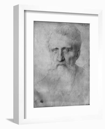 Head of a Man with Long Beard, 1898 (Silverpoint on White Cardboard)-Alphonse Legros-Framed Giclee Print