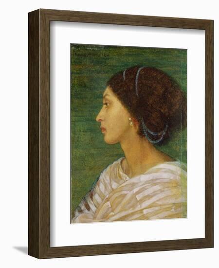 Head of a Mulatto Woman, 1861 (Oil on Paper Laid on Linen)-Joanna Boyce Wells-Framed Giclee Print