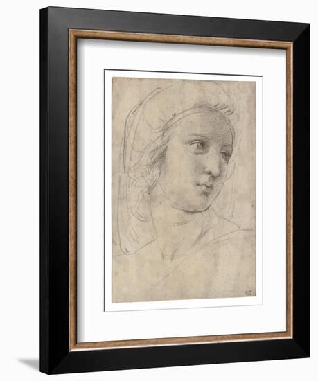 Head of a Muse-Raphael-Framed Giclee Print