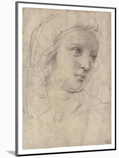 Head of a Muse-Raphael-Mounted Giclee Print