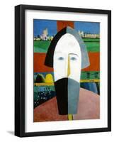 Head of a Peasant, 1928-1932-Kazimir Malevich-Framed Giclee Print