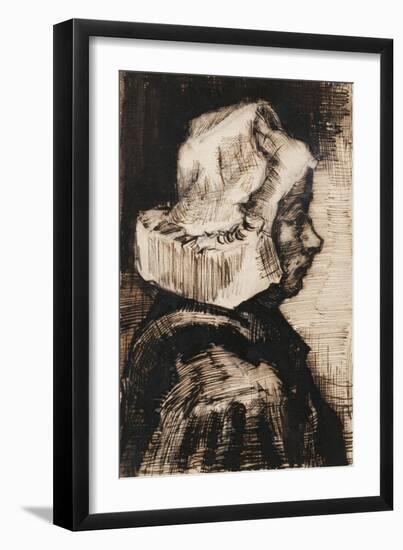 Head of a Peasant Woman, Facing Right, 1884-Vincent van Gogh-Framed Giclee Print