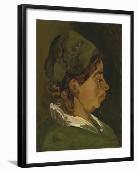 Head of a Peasant Woman: Right Profile, 1884-Vincent van Gogh-Framed Giclee Print