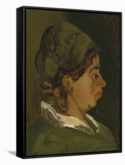 Head of a Peasant Woman: Right Profile, 1884-Vincent van Gogh-Framed Stretched Canvas