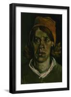 Head of a Peasant Woman with Red Hood, 1885-Vincent van Gogh-Framed Giclee Print