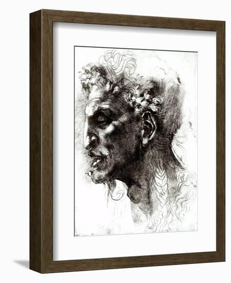 Head of a Satyr-Michelangelo Buonarroti-Framed Giclee Print