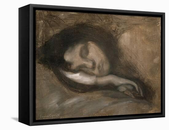 Head of a Sleeping Woman, 19th or Early 20th Century-Eugene Carriere-Framed Stretched Canvas