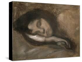 Head of a Sleeping Woman, 19th or Early 20th Century-Eugene Carriere-Stretched Canvas