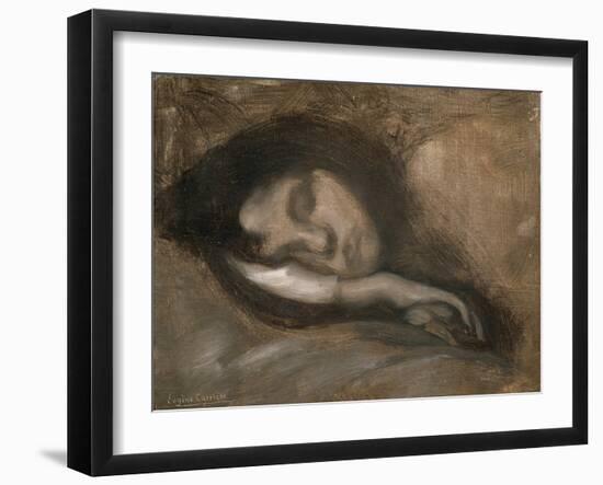 Head of a Sleeping Woman, 19th or Early 20th Century-Eugene Carriere-Framed Giclee Print