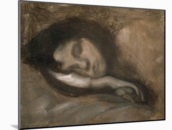 Head of a Sleeping Woman, 19th or Early 20th Century-Eugene Carriere-Mounted Giclee Print