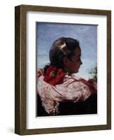 Head of a Spanish Girl, 1860-John Phillip-Framed Giclee Print