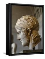 Head of a Statue of Ares. Roman Sculpture after Original of About 430 BC. Glytothek. Munich-null-Framed Stretched Canvas