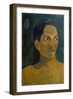 Head of a Tahitia Woman, C. 1891-Paul Gauguin-Framed Giclee Print