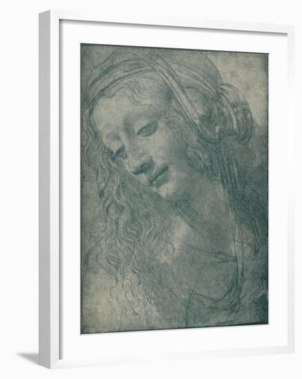 'Head of a Virgin', c15th century, (1932)-Leonardo Da Vinci-Framed Giclee Print