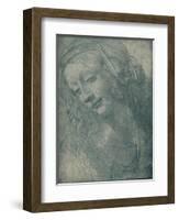 'Head of a Virgin', c15th century, (1932)-Leonardo Da Vinci-Framed Giclee Print