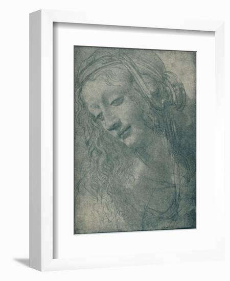 'Head of a Virgin', c15th century, (1932)-Leonardo Da Vinci-Framed Giclee Print