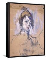 Head of a Woman, 1896-Henri de Toulouse-Lautrec-Framed Stretched Canvas