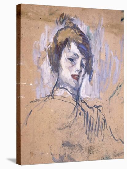 Head of a Woman, 1896-Henri de Toulouse-Lautrec-Stretched Canvas