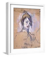 Head of a Woman, 1896-Henri de Toulouse-Lautrec-Framed Giclee Print