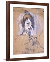 Head of a Woman, 1896-Henri de Toulouse-Lautrec-Framed Giclee Print