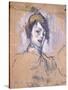 Head of a Woman, 1896-Henri de Toulouse-Lautrec-Stretched Canvas