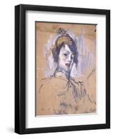 Head of a Woman, 1896-Henri de Toulouse-Lautrec-Framed Premium Giclee Print