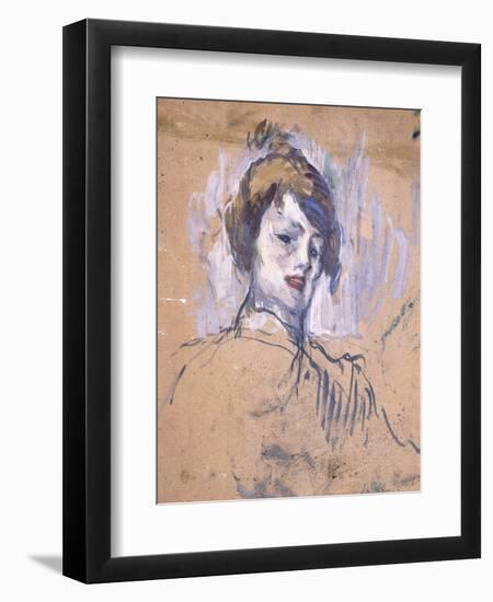 Head of a Woman, 1896-Henri de Toulouse-Lautrec-Framed Premium Giclee Print