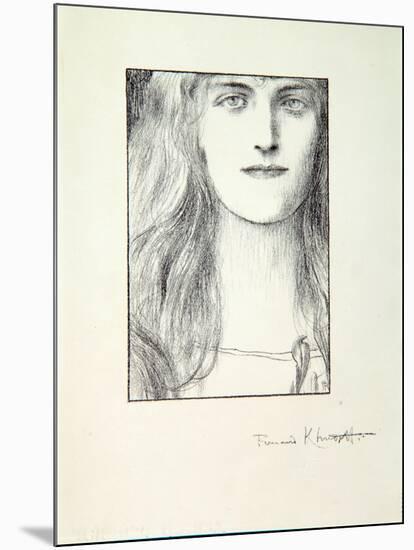 Head of a Woman, 1897-Fernand Khnopff-Mounted Giclee Print