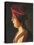 Head of a woman; a fragment-Georges De La Tour-Stretched Canvas