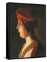 Head of a woman; a fragment-Georges De La Tour-Framed Stretched Canvas