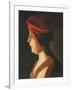 Head of a woman; a fragment-Georges De La Tour-Framed Giclee Print