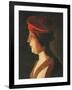 Head of a woman; a fragment-Georges De La Tour-Framed Giclee Print