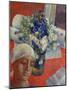 Head of a Woman and a Vase of Flowers, 1921-Kosjma Ssergej Petroff-Wodkin-Mounted Giclee Print