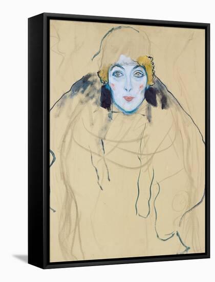 Head of a Woman by Gustav Klimt-null-Framed Stretched Canvas