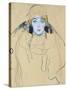 Head of a Woman by Gustav Klimt-null-Stretched Canvas