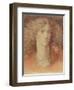 Head of a Woman, Called Ruth Herbert, 1876 (Red and Black Chalk on Paper)-Dante Gabriel Rossetti-Framed Premium Giclee Print