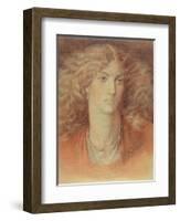 Head of a Woman, Called Ruth Herbert, 1876 (Red and Black Chalk on Paper)-Dante Gabriel Rossetti-Framed Giclee Print