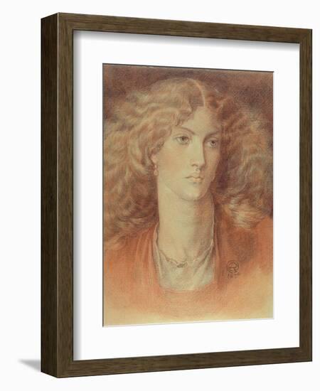 Head of a Woman, Called Ruth Herbert, 1876 (Red and Black Chalk on Paper)-Dante Gabriel Rossetti-Framed Giclee Print