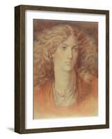 Head of a Woman, Called Ruth Herbert, 1876 (Red and Black Chalk on Paper)-Dante Gabriel Rossetti-Framed Giclee Print