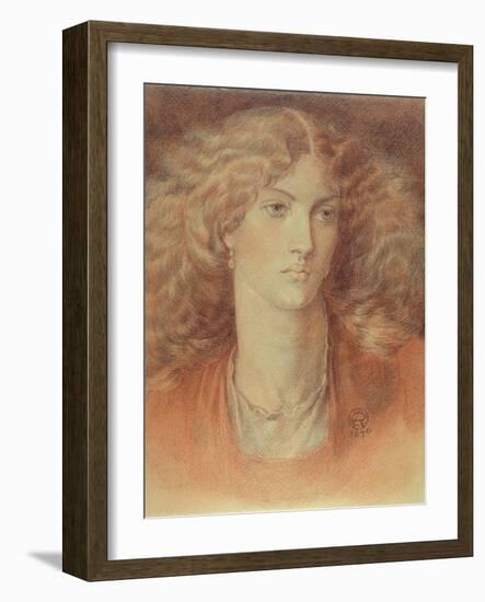 Head of a Woman, Called Ruth Herbert, 1876 (Red and Black Chalk on Paper)-Dante Gabriel Rossetti-Framed Giclee Print