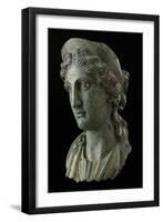 Head of a Woman in the Guise of a Goddess, 1St Century (Copper Alloy and Silver)-Roman-Framed Giclee Print