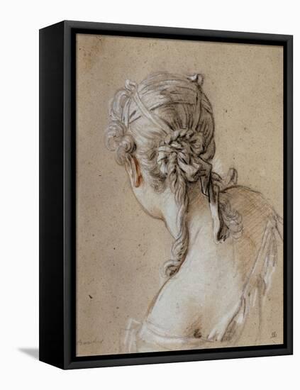 Head of a Woman Seen from Behind, circa 1740-Francois Boucher-Framed Stretched Canvas