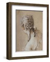 Head of a Woman Seen from Behind, circa 1740-Francois Boucher-Framed Giclee Print