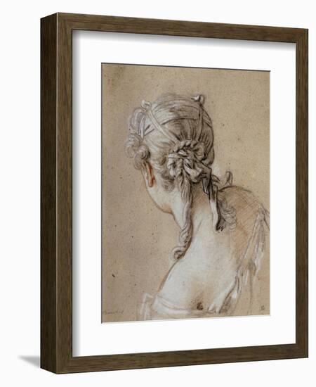 Head of a Woman Seen from Behind, circa 1740-Francois Boucher-Framed Giclee Print